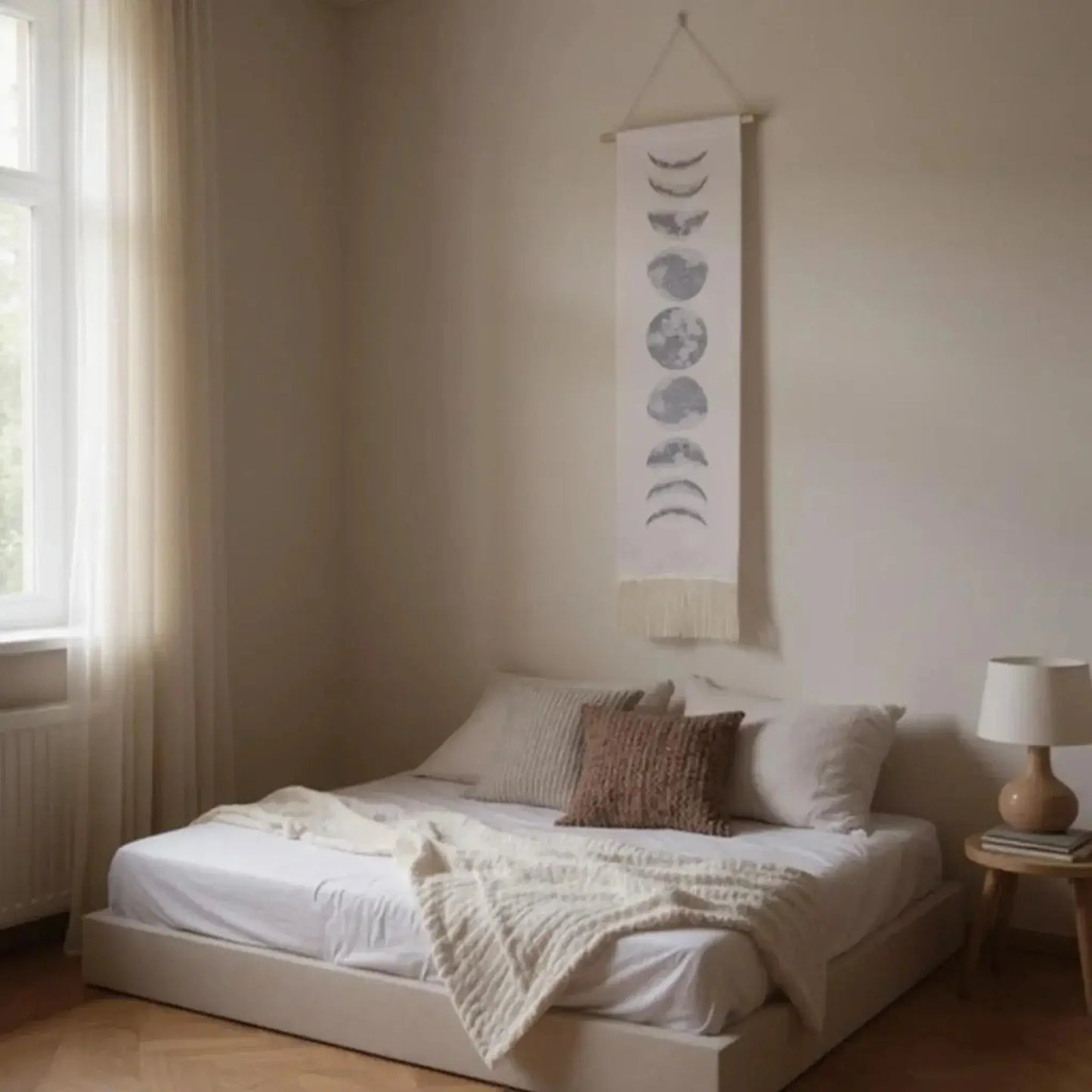 Moon Phase Wall Hanging Tapestry – Black or White - Twist & Tassel