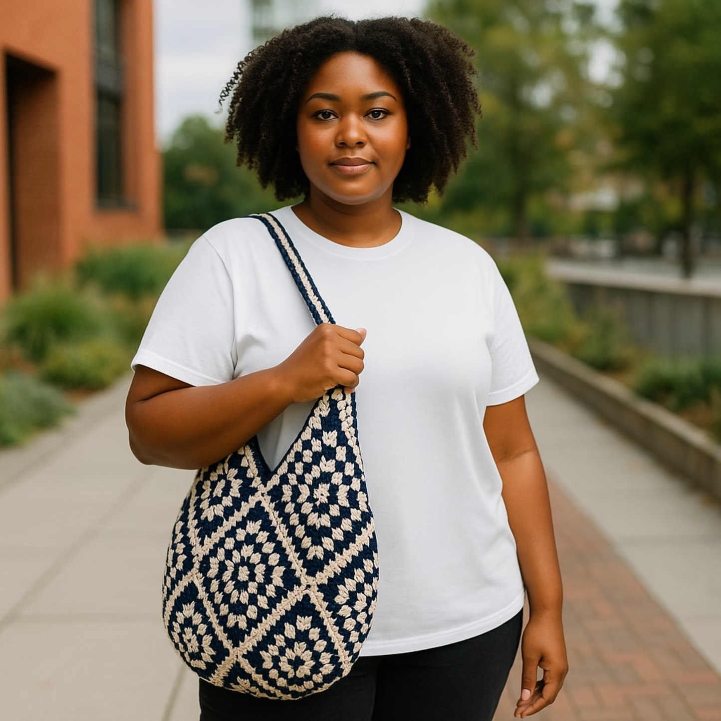 Cotton Yarn Hand Woven Shoulder Bag