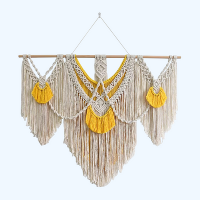 Macrame wall Hanging - Large Boho Natural Cotton Rope Hand-Woven Tapestry