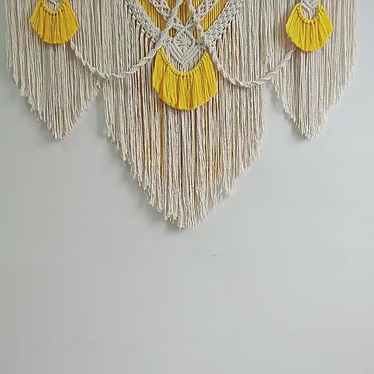 Bohemian Cotton Rope Tapestry – Hand-Woven Wall Art